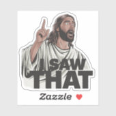 Christelijke Jezus kijkt naar je, Jezus, dat heb i Sticker (Vel)