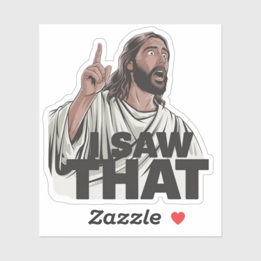 Christelijke Jezus kijkt naar je, Jezus, dat heb i Sticker (Vel)