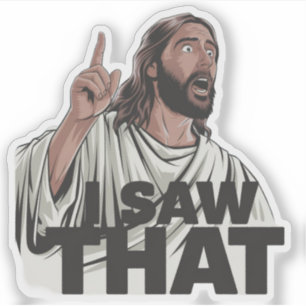 Christelijke Jezus kijkt naar je, Jezus, dat heb i Sticker