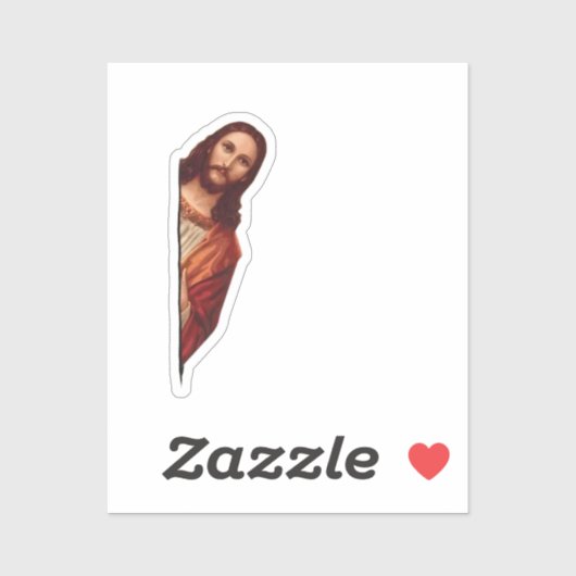 Christelijke Jezus kijkt naar je, Jezus, dat heb i Sticker (Vel)