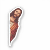Christelijke Jezus kijkt naar je, Jezus, dat heb i Sticker (Voorkant)