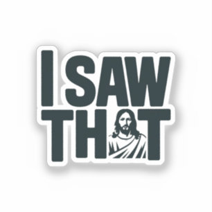 Christelijke Jezus kijkt naar je, Jezus, dat heb i Sticker