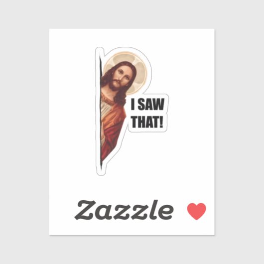 Christelijke Jezus kijkt naar je, Jezus, dat heb i Sticker (Vel)