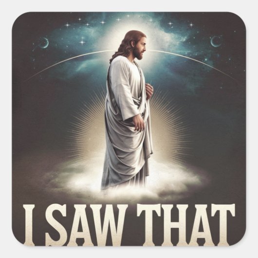 Christelijke Jezus kijkt naar je, Jezus, dat heb i Vierkante Sticker (Voorkant)