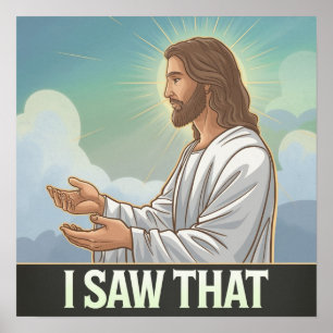 Christelijke Jezus kijkt naar je, Jezus heb ik gez Poster