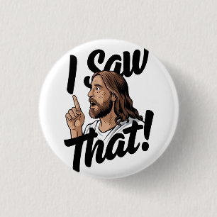 Christelijke Jezus kijkt naar je, Jezus heb ik gez Ronde Button 3,2 Cm