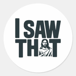 Christelijke Jezus kijkt naar je, Jezus heb ik gez Ronde Sticker