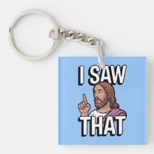 Christelijke Jezus kijkt naar je, Jezus heb ik gez Sleutelhanger