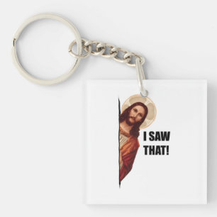Christelijke Jezus kijkt naar je, Jezus heb ik gez Sleutelhanger