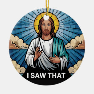 Christelijke Jezus kijkt naar je, Jezus zag dat Keramisch Ornament