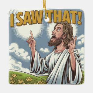 Christelijke Jezus kijkt naar je, Jezus zag dat Keramisch Ornament