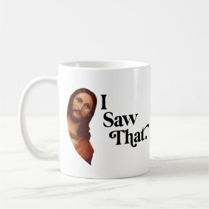 Christelijke Jezus kijkt naar je, Jezus zag dat Koffiemok