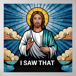 Christelijke Jezus kijkt naar je, Jezus zag dat Poster