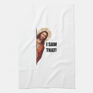 Christelijke Jezus kijkt naar je, Jezus zag dat Theedoek