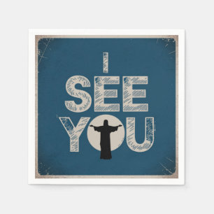 Christelijke Jezus kijkt naar je, Jezus zie je Servet