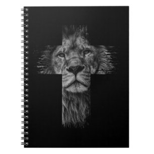 Christelijke Jezus Lion Tribe Judah Cross Gift voo Notitieboek