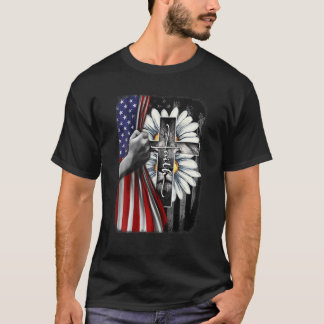 Christelijke Jezus Lon Judah Faith Cross Flower U T-shirt