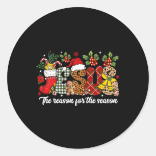 Christelijke Jezus The Reason Xmas Holiday Seizoen Ronde Sticker