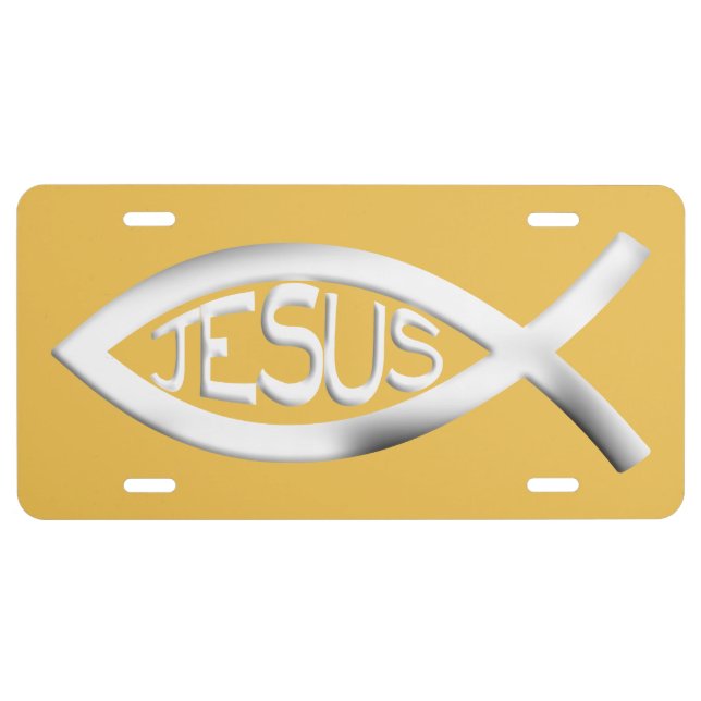 Christelijke Jezus Vis Nummerplaat (Voorkant)
