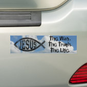 Christelijke Jezus Vis, zwarte Ichthys Bumpersticker (Op auto)