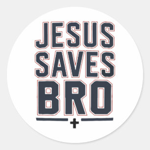 Christelijke Jongen Jezus Redt Broer Christus Koni Ronde Sticker