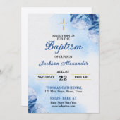 Christelijke jongensdoop kaart (Voorkant / Achterkant)