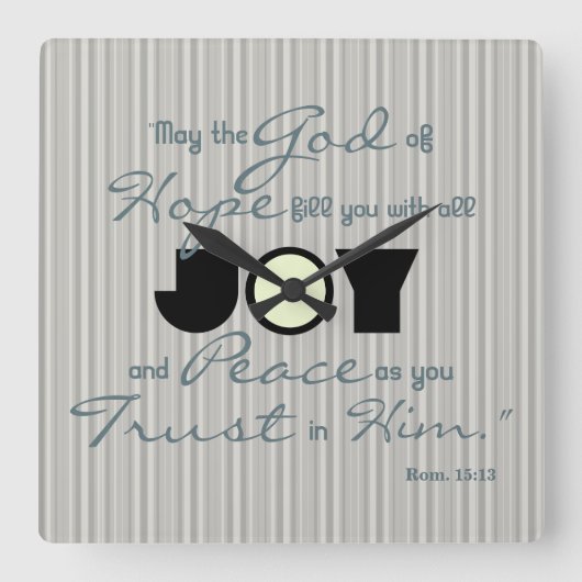 Christelijke Joy Vierkante Klok (Voorkant)