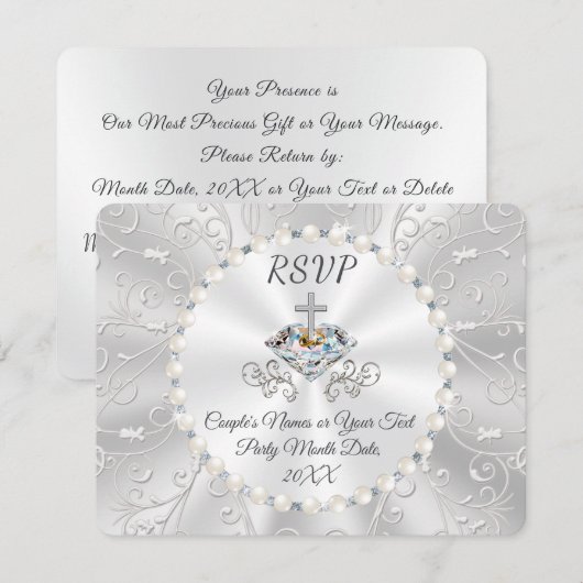 Christelijke jubileum- of trouwreactiekaarten kaart (Voorkant / Achterkant)