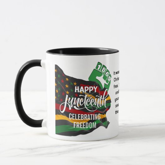 Christelijke JUNETEENTH Afro-Amerikaanse Vlag Mok (Links)