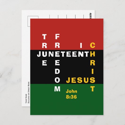 Christelijke JUNETEENTH Briefkaart (Voorkant / Achterkant)