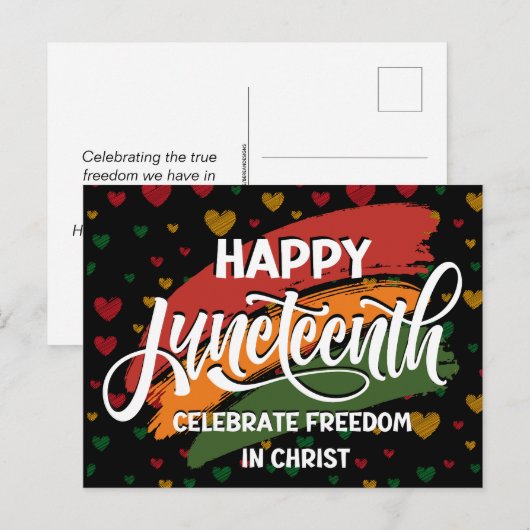 Christelijke JUNETEENTH Briefkaart (Voorkant / Achterkant)