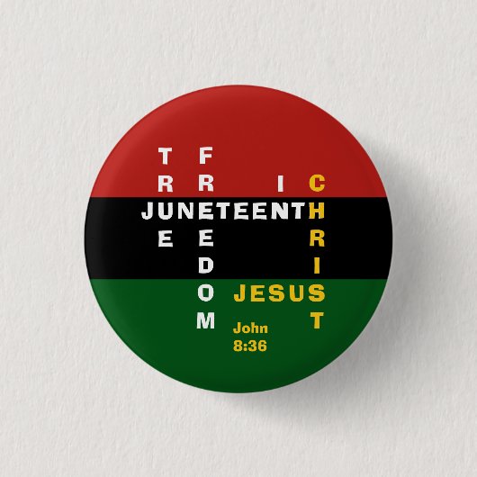 Christelijke JUNETEENTH Ronde Button 3,2 Cm (Voorkant)