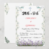 Christelijke kaart met kruis om de datum te reserv (Voorkant / Achterkant)