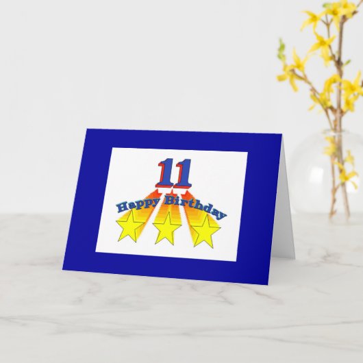 Christelijke kaart van 11-jarige verjaardag (Gele Bloem)