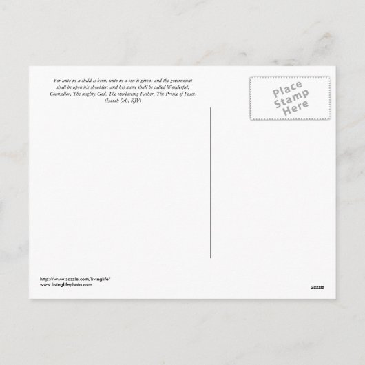 Christelijke Kaart van de Kerstpost (Achterkant)