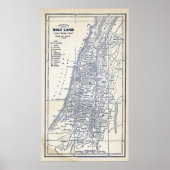 Christelijke kaart van het Heilige Land Jerusalem Poster (Voorkant)