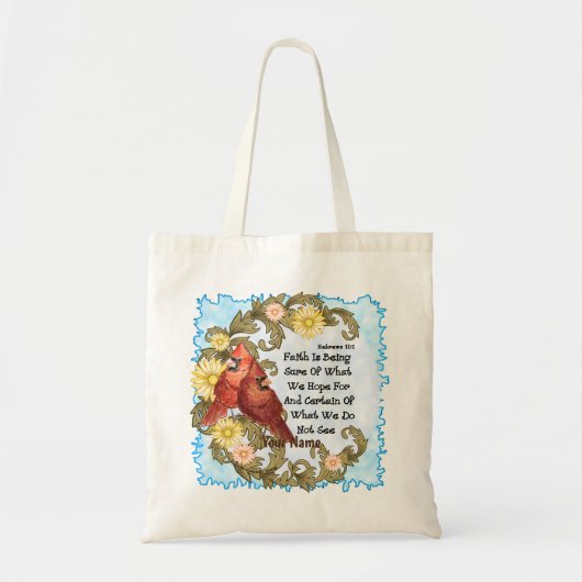 Christelijke Kardinalen Faith Tote Bag (Voorkant)