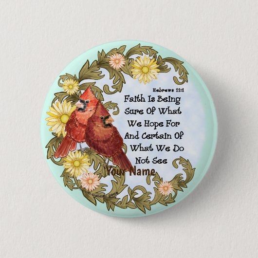 Christelijke Kardinalen Geloof Ronde Button 5,7 Cm (Voorkant)
