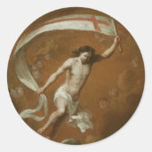 Christelijke Katholiek Jezus Christus is met Pasen Ronde Sticker (Voorkant)