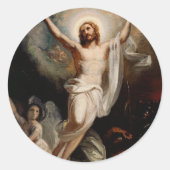 Christelijke Katholiek Jezus Christus is met Pasen Ronde Sticker (Voorkant)
