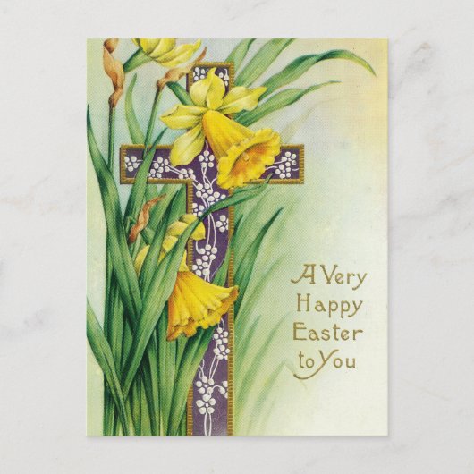 Christelijke Katholieke Bloemenkruis Jezus Happy E Feestdagenkaart (Voorkant)