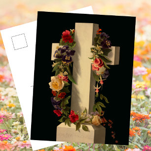 Christelijke Katholieke Bloemenkruis Jezus Pasen Feestdagenkaart