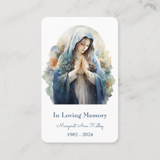 Christelijke Katholieke Heilige Maria Gebed Kaart Visitekaartje (Voorkant)