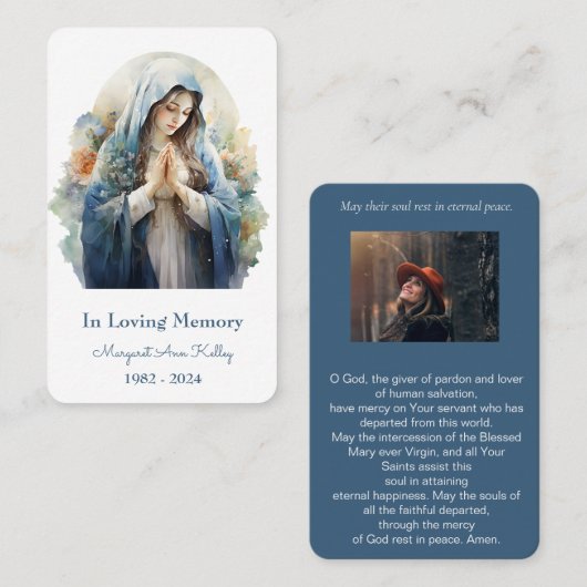 Christelijke Katholieke Heilige Maria Gebed Kaart Visitekaartje (Voorkant / Achterkant)