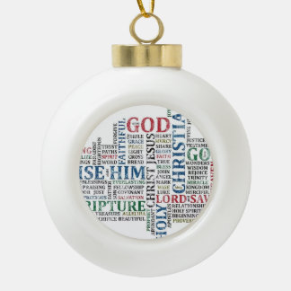 Christelijke/katholieke kerstboom keramische bal ornament