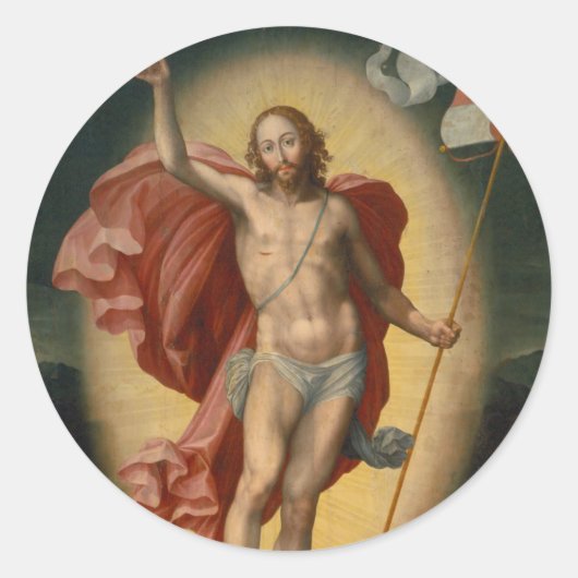 Christelijke katholieke opstanding van Jezus Ronde Sticker (Voorkant)