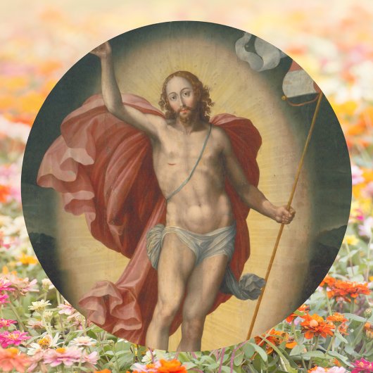 Christelijke katholieke opstanding van Jezus Ronde Sticker