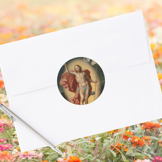 Christelijke katholieke opstanding van Jezus Ronde Sticker