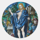 Christelijke katholieke paasopstanding ronde sticker (Voorkant)