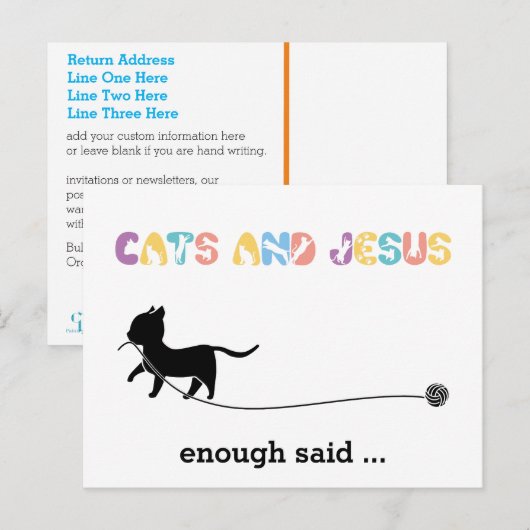 Christelijke katten en jezus | Genoeg gezegd Briefkaart (Voorkant / Achterkant)